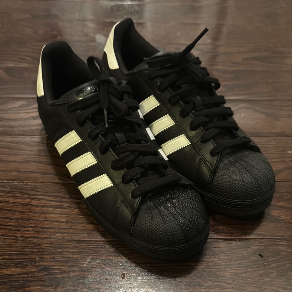 Adidas Black and White Superstar Sneakers